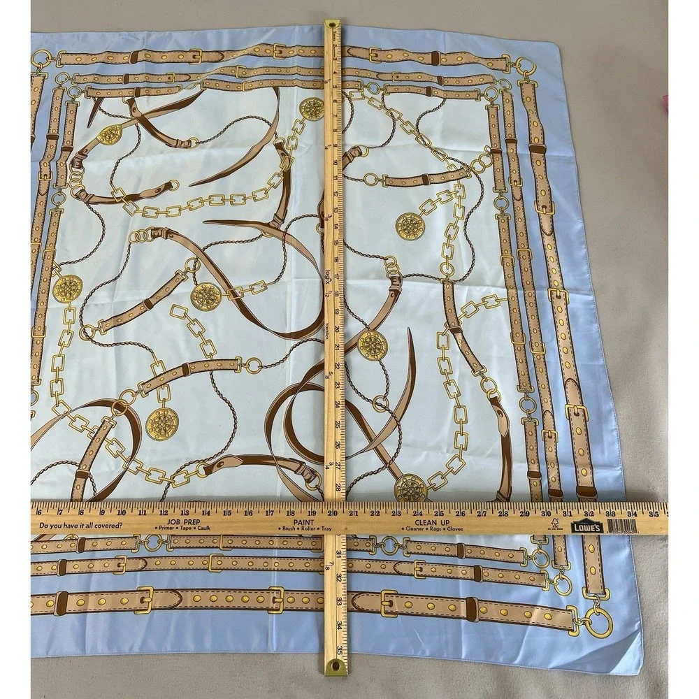 Womens Scarf Chains‎ Blue Polyester Made In Italy 34x34